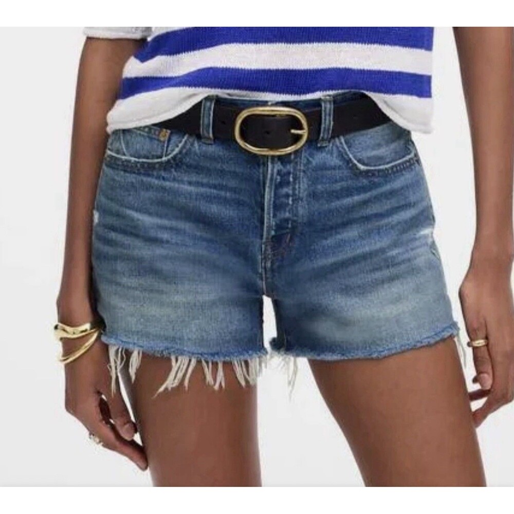 MADEWELL Women’s The Brynn Short Burleson Wash Blue Jean Denim Sz 28 BNWT - Picture 4 of 16